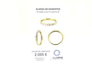 anillo oro 18k con piedra con diamante