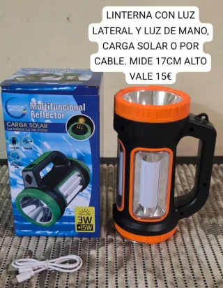 Linterna Multifuncional Solar/Cable 17cm