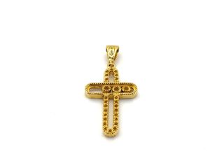 crucifijo oro 18k con piedra con circonita