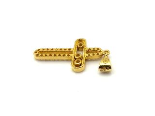 crucifijo oro 18k con piedra con circonita