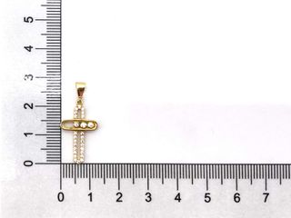 crucifijo oro 18k con piedra con circonita
