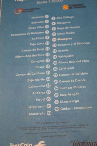 Mapas Comarcales de Aragón. Escala 1:70.000, elPeriódico.