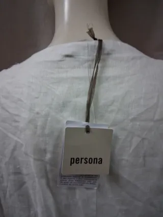 Camicia Lino Donna Bianco/Rosa Taglia Unica