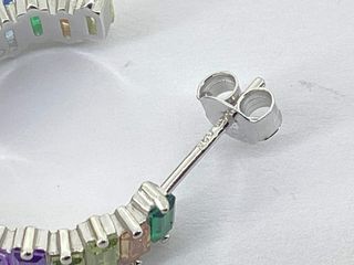 pendientes plata 925mm con piedra con circonita