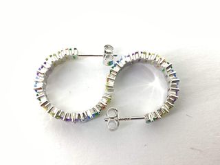 pendientes plata 925mm con piedra con circonita