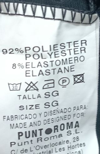 Blusa Punto Roma Negra Talla SG con Brillo