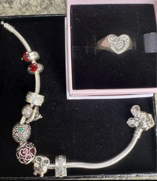Bracciale Pandora, Anello Cuore e Charm