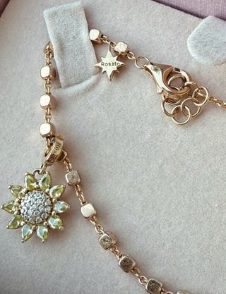 Bracciale Rosato con ciondolo girasole