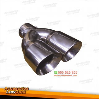 Cola de escape doble universal en acero inox. par