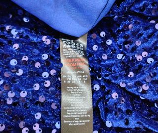 Elegante vestido cruzado azul marino lentejuelas n