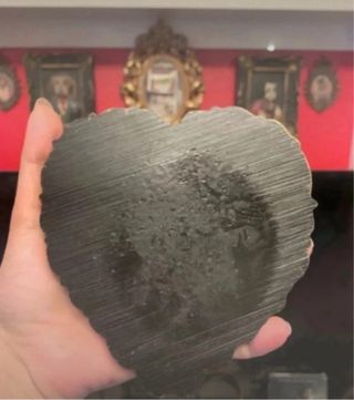 Cornice Cuore Gotico Teschi Oro Rosso