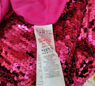 Vestido lentejuelas fucsia forrado talla 44