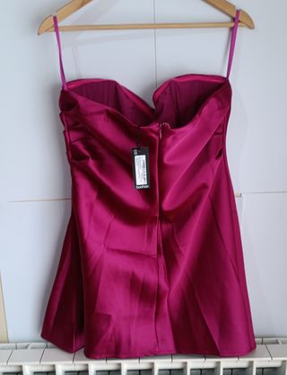 Vestido bustier fucsia elegante talla 44