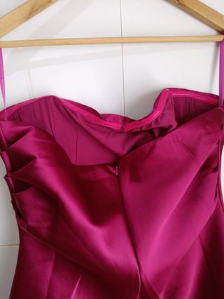 Vestido bustier fucsia elegante talla 44