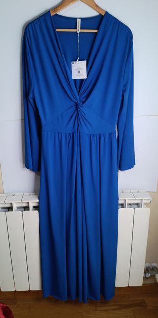 Vestido azul elegante talla única curvi