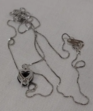 Collar y Colgante Corazón Amatista oro 18k