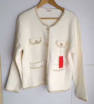 Elegante rebeca crema joya talla XL/XXL