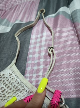 Bikini Beige Encaje Volante