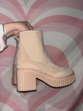 Botines beige de plataforma