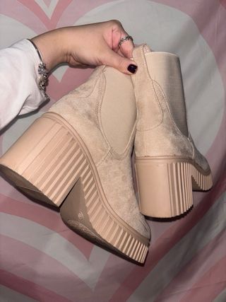 Botines beige de plataforma