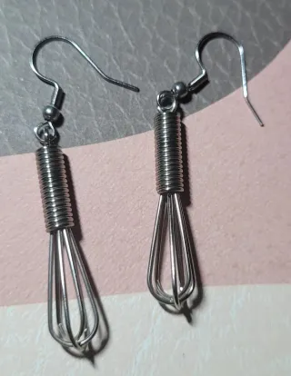 Pendientes batidoras cocina plata