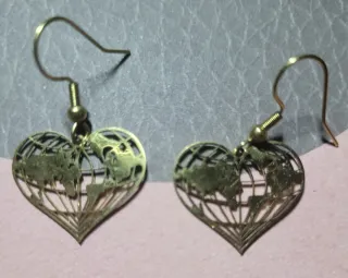 Pendientes Corazón Mundo Dorado