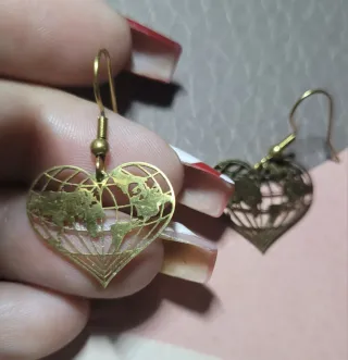 Pendientes Corazón Mundo Dorado