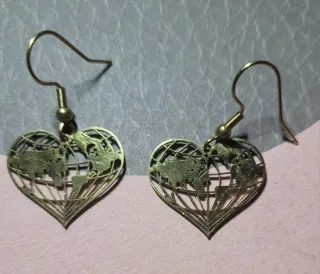 Pendientes Corazón Mundo Dorado