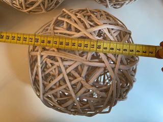 Sfere in vimini pz15 , diametro 25 .