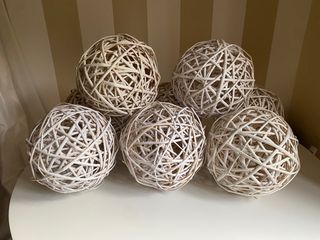 Set 8 sfere decorative in vimini