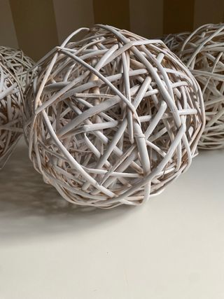 Set 8 sfere decorative in vimini