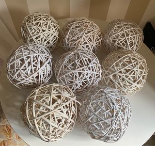 Set 8 sfere decorative in vimini