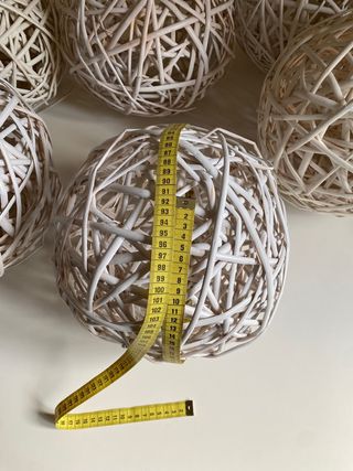 Set 8 sfere decorative in vimini