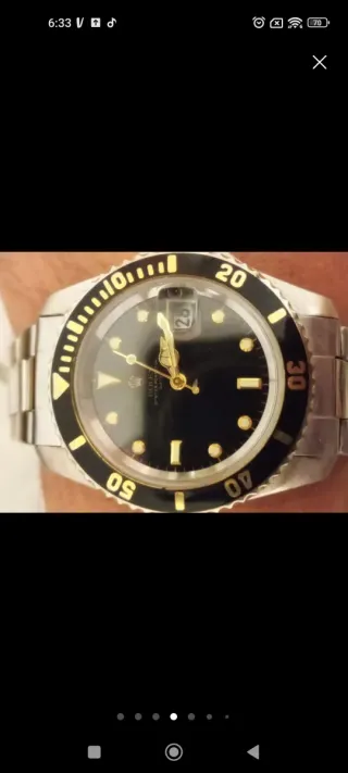 Orologio Rolex Nero e Oro subarimariner automatico