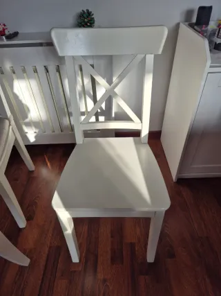 4 Sillas Comedor Ikea Ingolf Madera Blanca