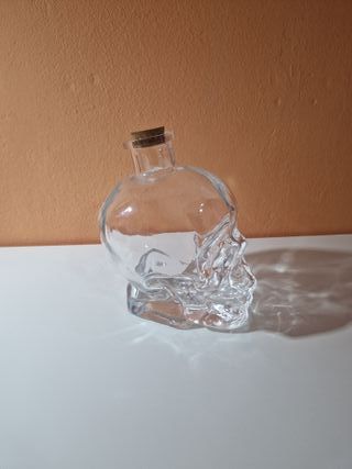 Bottiglia teschio in vetro porta liquori