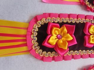 Lazo para fiestas morado y amarillo