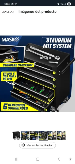 Carrito de herramientas con llave, nuevo sin abrir