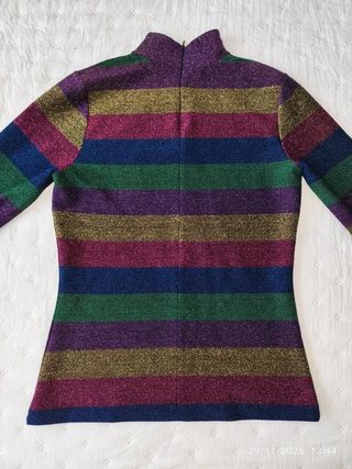 Top fiesta rayas brillantes multicolor