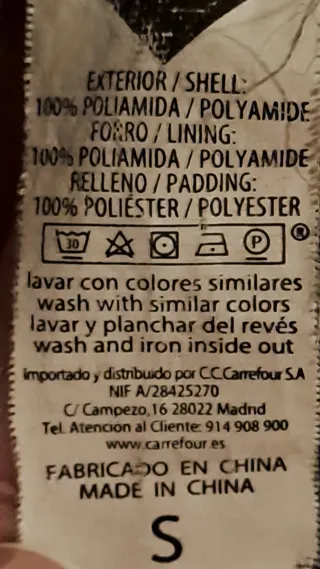 Cazadora acolchada con capucha azul