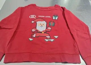 Sudadera Navideña Pixel Art Santa Claus