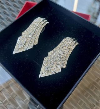 Pendientes vintage estilo art déco con circonitas