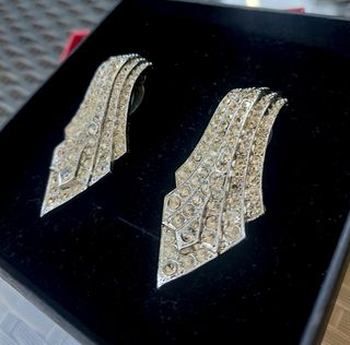 Pendientes vintage estilo art déco con circonitas