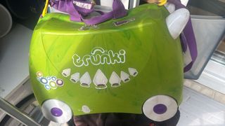 Maleta infantil Trunki verde y morada