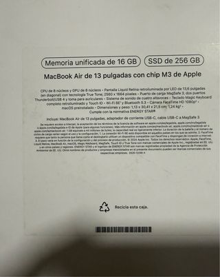 MacBook Air Apple Plata/Gris Espacial.
