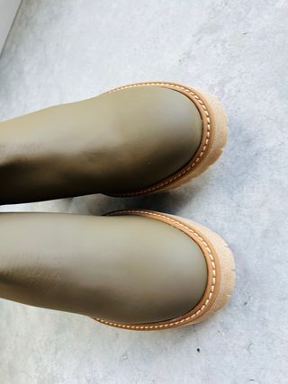 Botas caqui piel plataforma talla 40