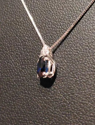 Collar y Colgante Zafiro y Diamantes