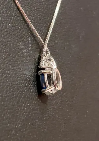 Collar y Colgante Zafiro y Diamantes