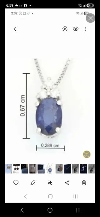 Collar y Colgante Zafiro y Diamantes