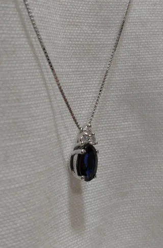 Collar y Colgante Zafiro y Diamantes
